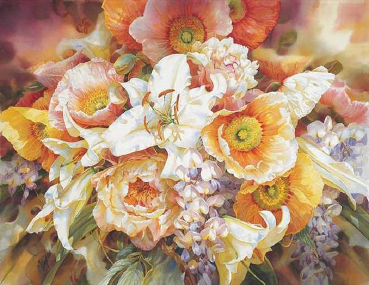 pinturas de flores de Darryl Trott