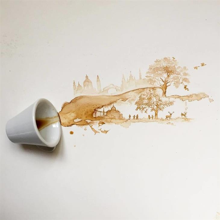 café derramado arte