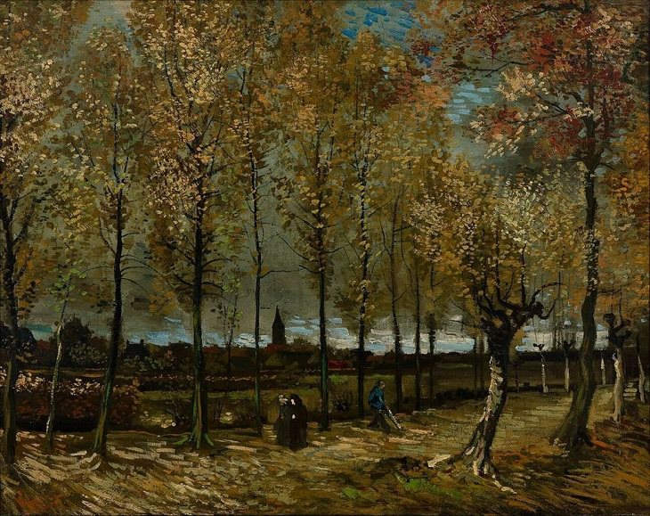 Carril con álamos Vang Gogh 
