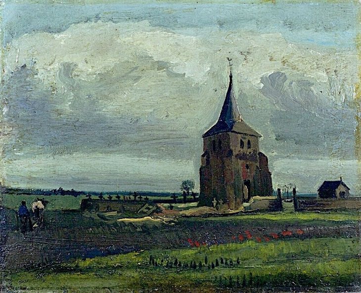 La Torre Vieja en Nuenen con un labrador Vang Gogh 