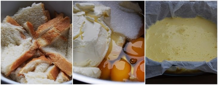 Ingredientes receta tarta de queso y pan de molde
