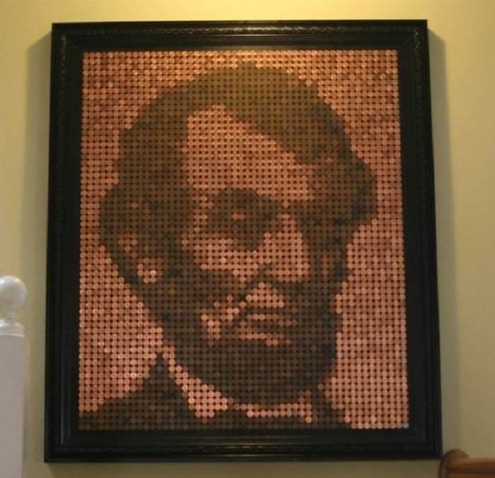Arte de la pared: pixelado Abraham Lincoln