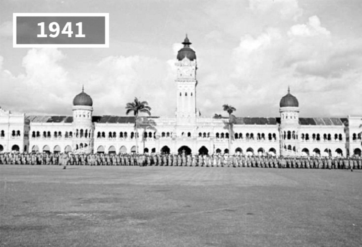 Imágenes Ayer y Hoy Sultán Abdul Samad, Malasia, 1941 y 2016