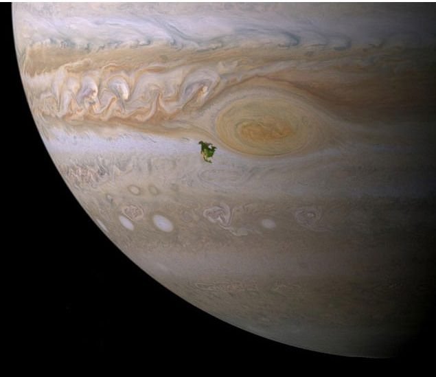 El tamaño que Norteamérica tomaría en Júpiter