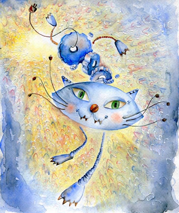 gatos en obras de arte