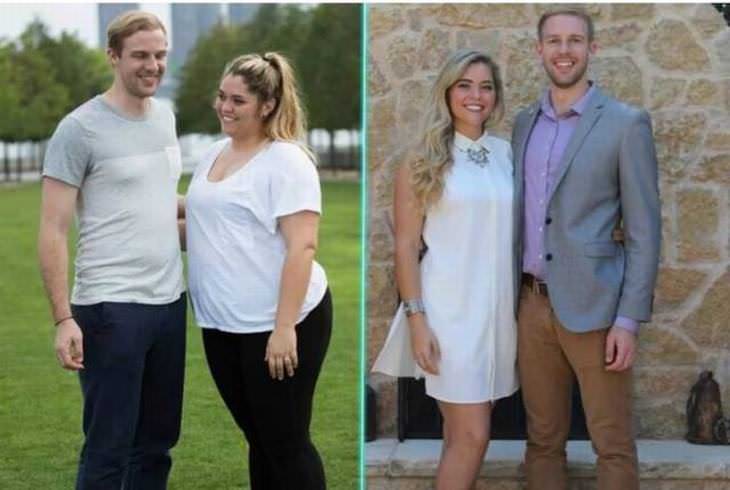 parejas pierden peso juntos pareja en ceremonia