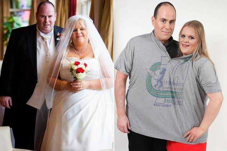 parejas pierden peso juntos pareja en su boda