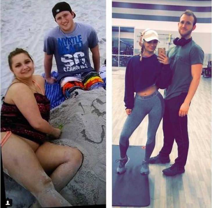 parejas pierden peso juntos pareja en la playa