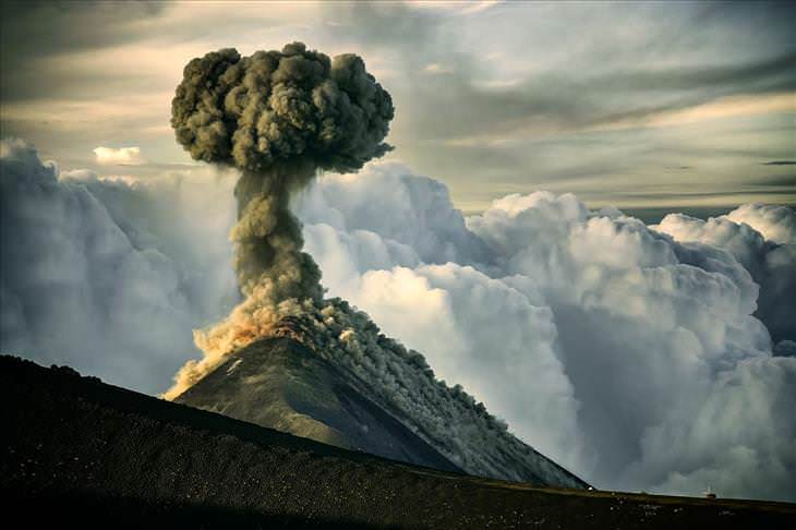 Imágenes del planeta volcán de fuego de Guatemala