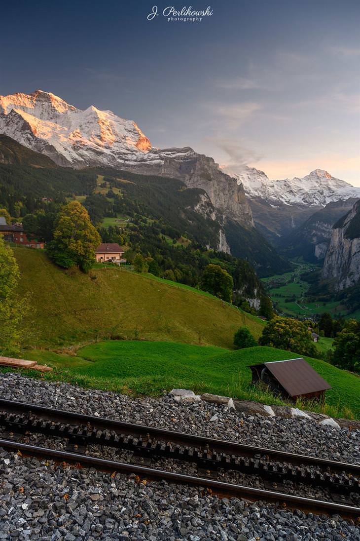  Fotos Del Valle De Lauterbrunnental vías del tren y panorama