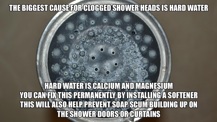 10. La principal causa de que la alcafofa de la ducha esté onstruida es el agua con nivel de dureza. Este problema se puede solucionar de forma permanente mediante la instalación de un filtro de agua. 