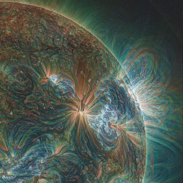 Imágenes extrañas vista del sol desde una lente UV