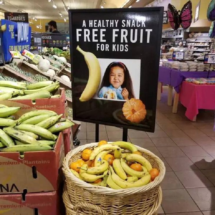 Estos Supermercados Te Sorprenderán Con Su Innovación fruta gratis a los niños