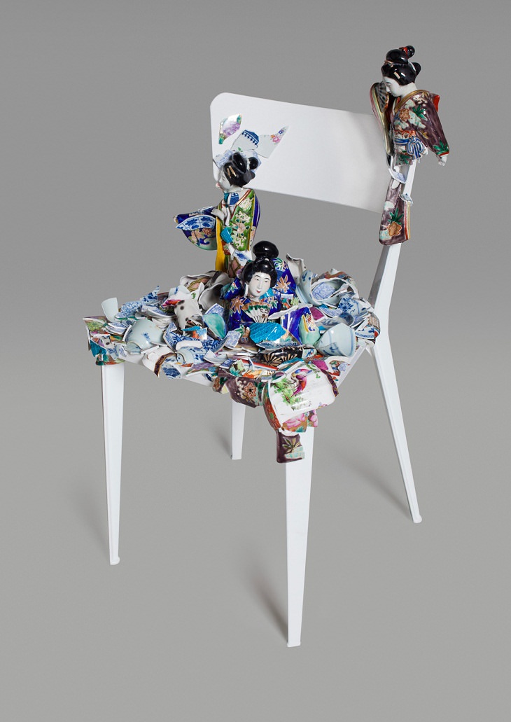 Artista Revive Cerámicas Desechadas En Bellas Esculturas silla