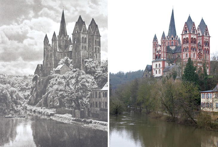 Antes y Ahora: Cómo Han Cambiado 15 Monumentos EuropeosLimburg An Der Lahn, Alemania (1924 vs. 2019) 