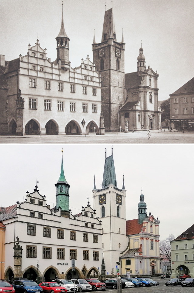 Antes y Ahora: Cómo Han Cambiado 15 Monumentos Europeos  Litoměřice, República Checa (1941 vs. 2020)