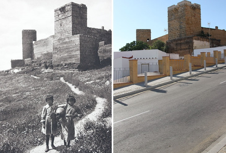Antes y Ahora: Cómo Han Cambiado 15 Monumentos Europeos El Castillo de Alcalá De Guadaíra, España (c.1914-1919 vs. 2019)