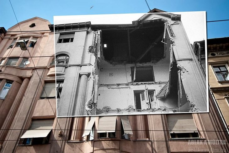Un Recorrido En 25 Fotografías Por La Budapest Del Siglo XX Un edificio ahora terminado en la calle Baross, 1956 - 2014