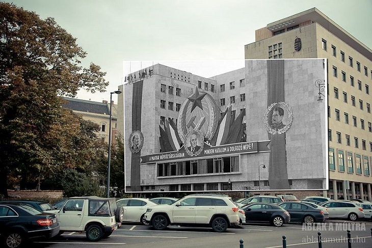 Un Recorrido En 25 Fotografías Por La Budapest Del Siglo XX La Casa Blanca (anteriormente la sede del Partido Comunista) en la plaza Jászai Mari, 1951 - 2015