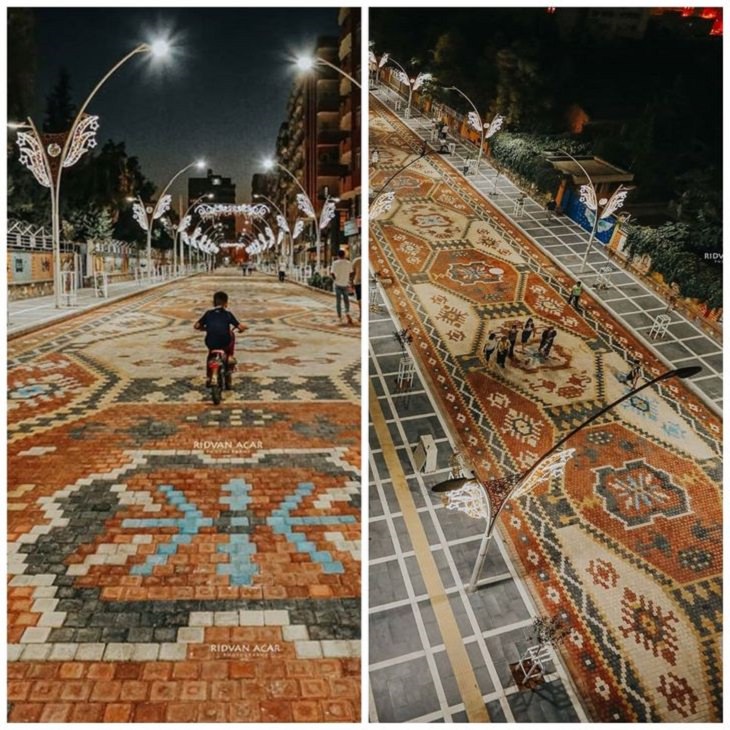 Diseños Increíbles De Todo El Mundo Una calle de Turquía diseñada para parecer una gran alfombra
