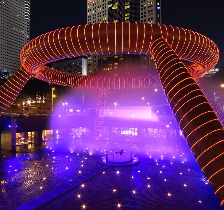 15 Fuentes De Todo El Mundo Diseñadas Para Asombrarte La fuente de la riqueza, Suntec City, Singapur