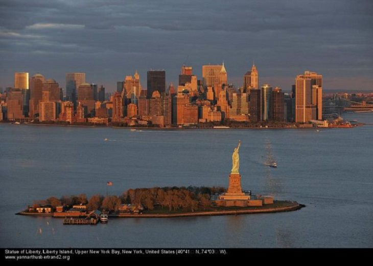 Fotos De Nueva York Desde Las Alturas Estatua de la Libertad, Isla de la Libertad, Parte alta de la bahía de Nueva York