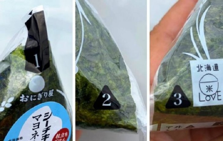 Innovaciones Japonesas Los alimentos envasados en Japón a menudo vienen con pasos sencillos sobre cómo abrir el envase