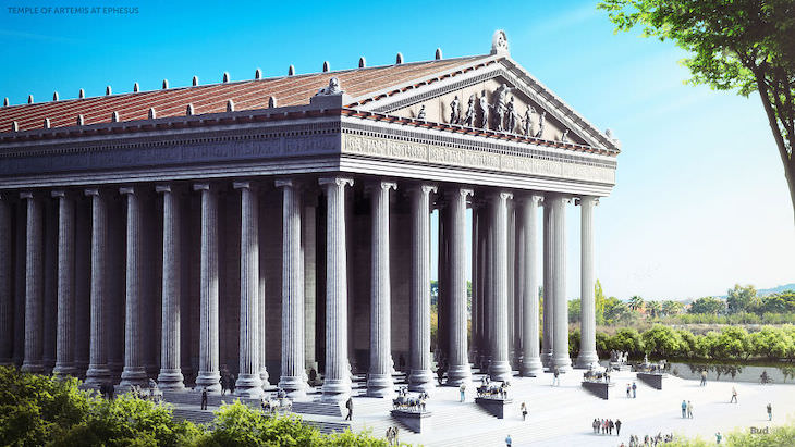  Las Siete Maravillas del Mundo Antiguo Reconstruidas Digitalmente El templo de Artemisa en Éfeso recostrucción