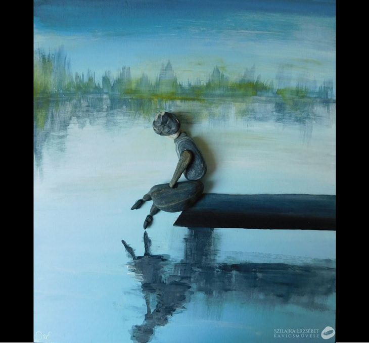 El Arte De Szilajka Erzsebet  guijarros estanque