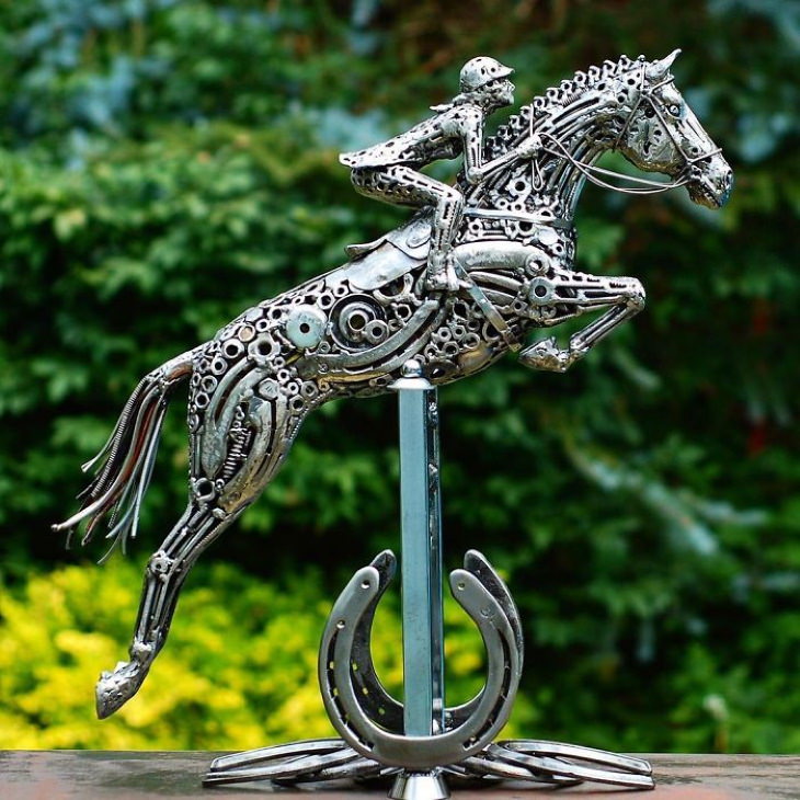 Magníficas Esculturas de Brian Mock carrera de caballos