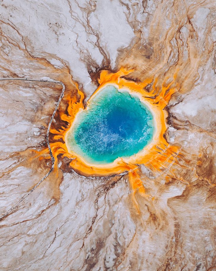  Fotos Aéreas De Sitios Patrimonio De La Humanidad  Grand Prismatic Spring, el Parque Nacional de Yellowstone, EE.UU
