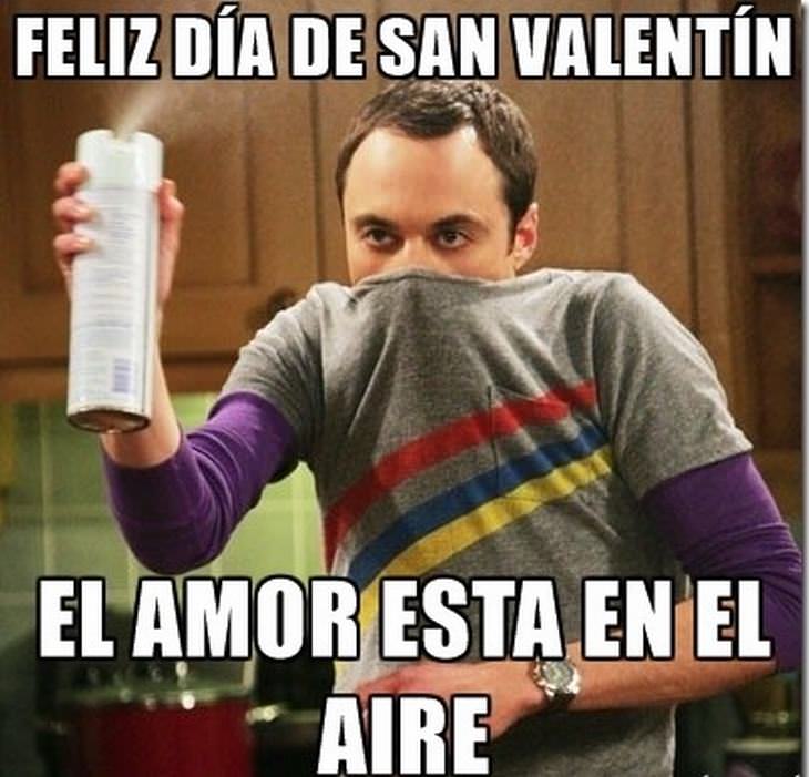 Memes De Solteros El Día Del Amor Sheldon el amor está en el aire