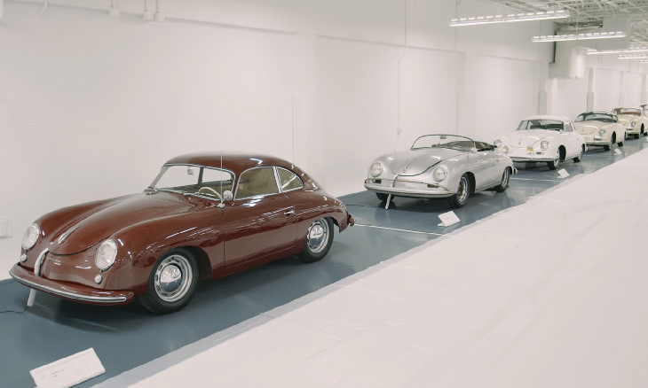 Colección De Automóviles Blancos De Porsche 356s 
