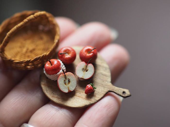 Impresionante Arte En Miniatura manzanas
