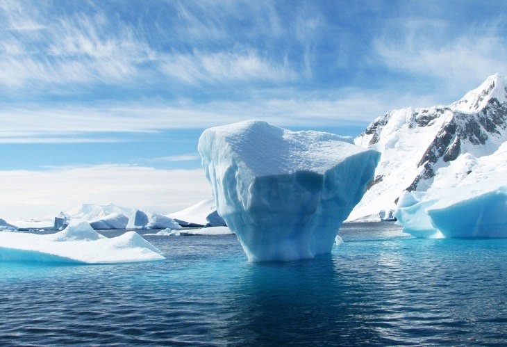 Paisajes de la Antártida La fusión es solo una de las razones por las que se puede romper un trozo de hielo