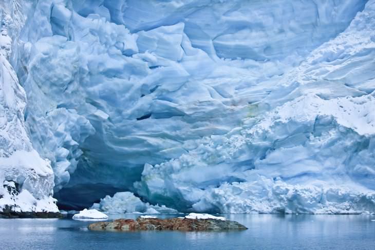 Paisajes de la Antártida elevación promedio de 8,200 pies