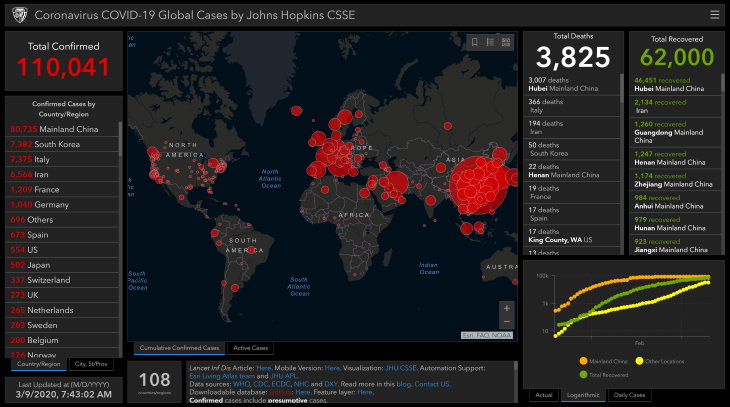datos coronavirus mapa y extensión