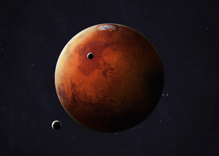 El planeta rojo, Marte, obtiene su color del óxido de hierro