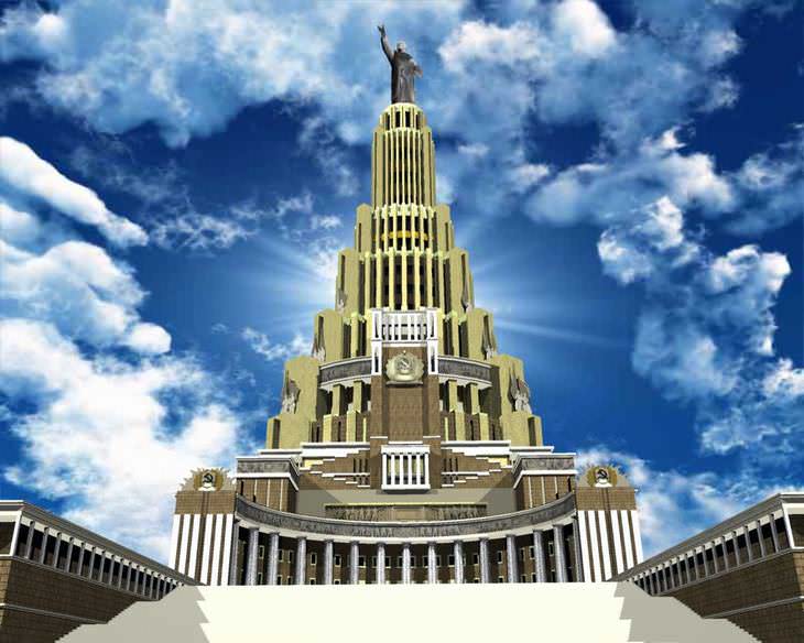 propuestas de edificios extravagantes Palacio de los soviéticos en Moscú, Rusia