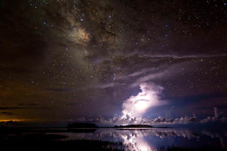 Fotografías de Astronomía Tormenta eléctrica bajo la Vía Láctea de Tianyuan Xiao 