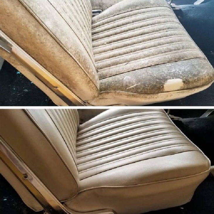 Objetos restaurados y quedaron como nuevos asiento del auto restaurado