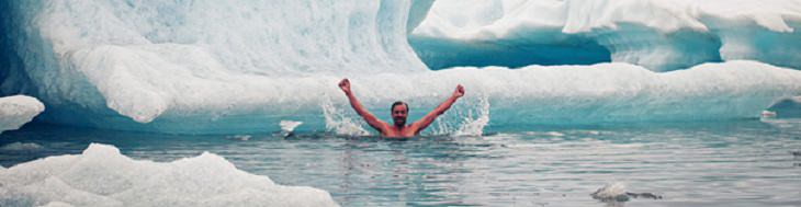 Wim Hof en un glaciar
