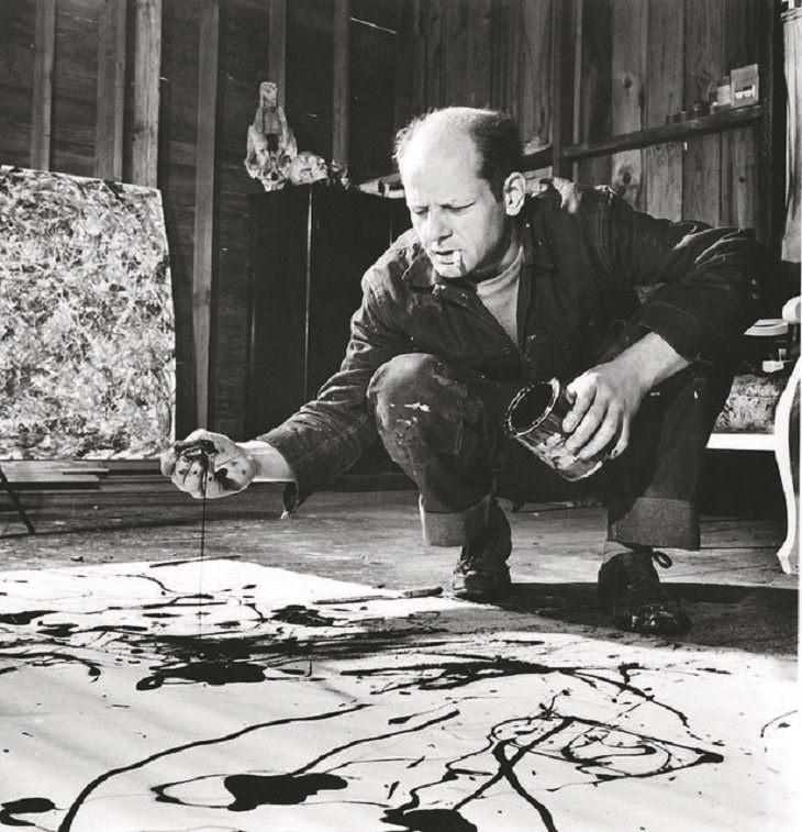 Jackson Pollock, Rojo, negro y plata, 1956