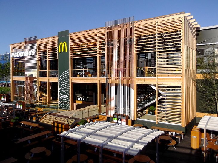 Restaurantes De McDonald’s novedosos restaurante de insignias olímpicas en Londres