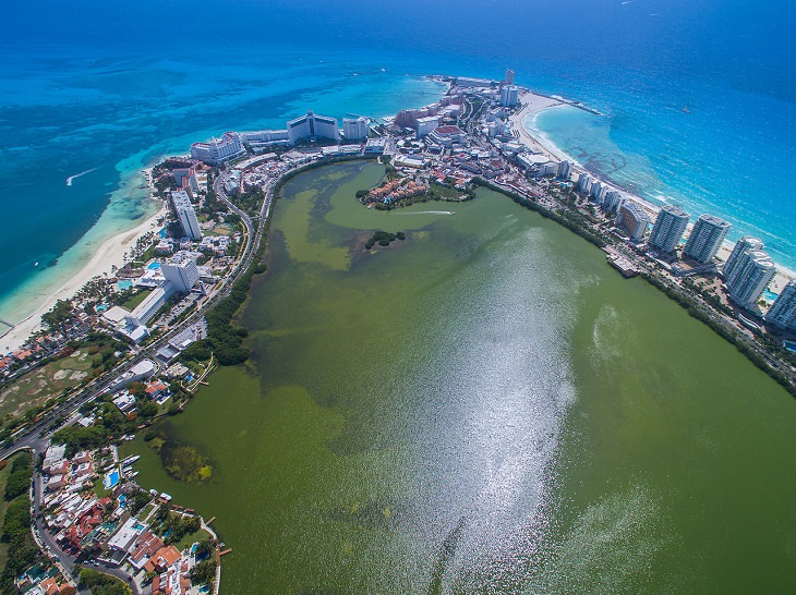 La Majestuosa Belleza De Cancún vista completa de Cancún México