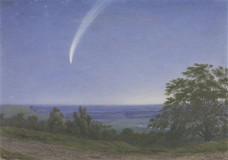 6. Cometa Donati, o el Cometa de Donati, el cometa más brillante del siglo XIX visto en la Tierra después del Gran Cometa de 1811 descubierto en 1858, designado oficialmente C / 1858 L1 y 1858 VI