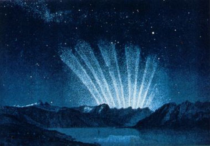 3. El Gran Cometa de 1744, que fue visible a simple vista durante varios meses durante su fallecimiento, designado oficialmente C / 1743 X1, también conocido como Cometa de Chéseaux y Cometa Klinkenberg-Chéseaux