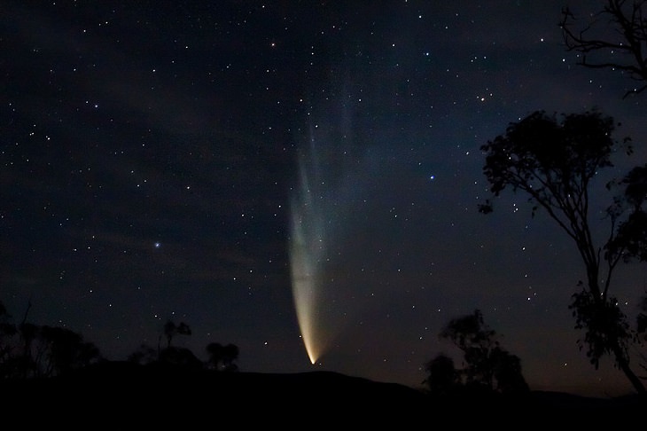 18. El cometa McNaught, fácilmente visible en el hemisferio sur para enero y febrero de 2007, designado oficialmente C / 2006 P1, también conocido como el Gran Cometa de 2007