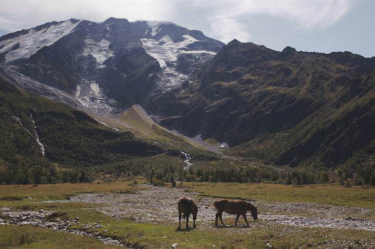 Mont Blanc Un hermoso valle cerca del Refugio de Miage, a 1.550 metros sobre el nivel del mar