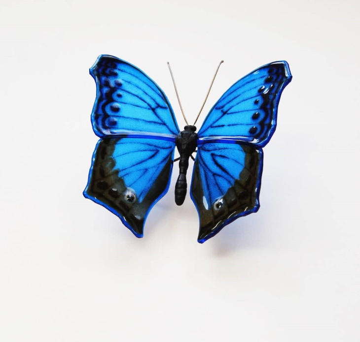 Arte en cristal Mariposa Salamis temora